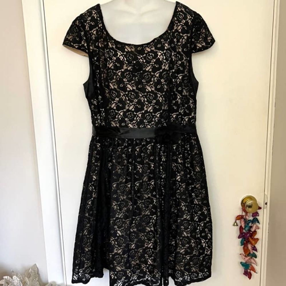POMPOUS GIRLY PLUS SIZE 22W LBD BLACK LACE ABIGAIL DRESS FULLY LINED